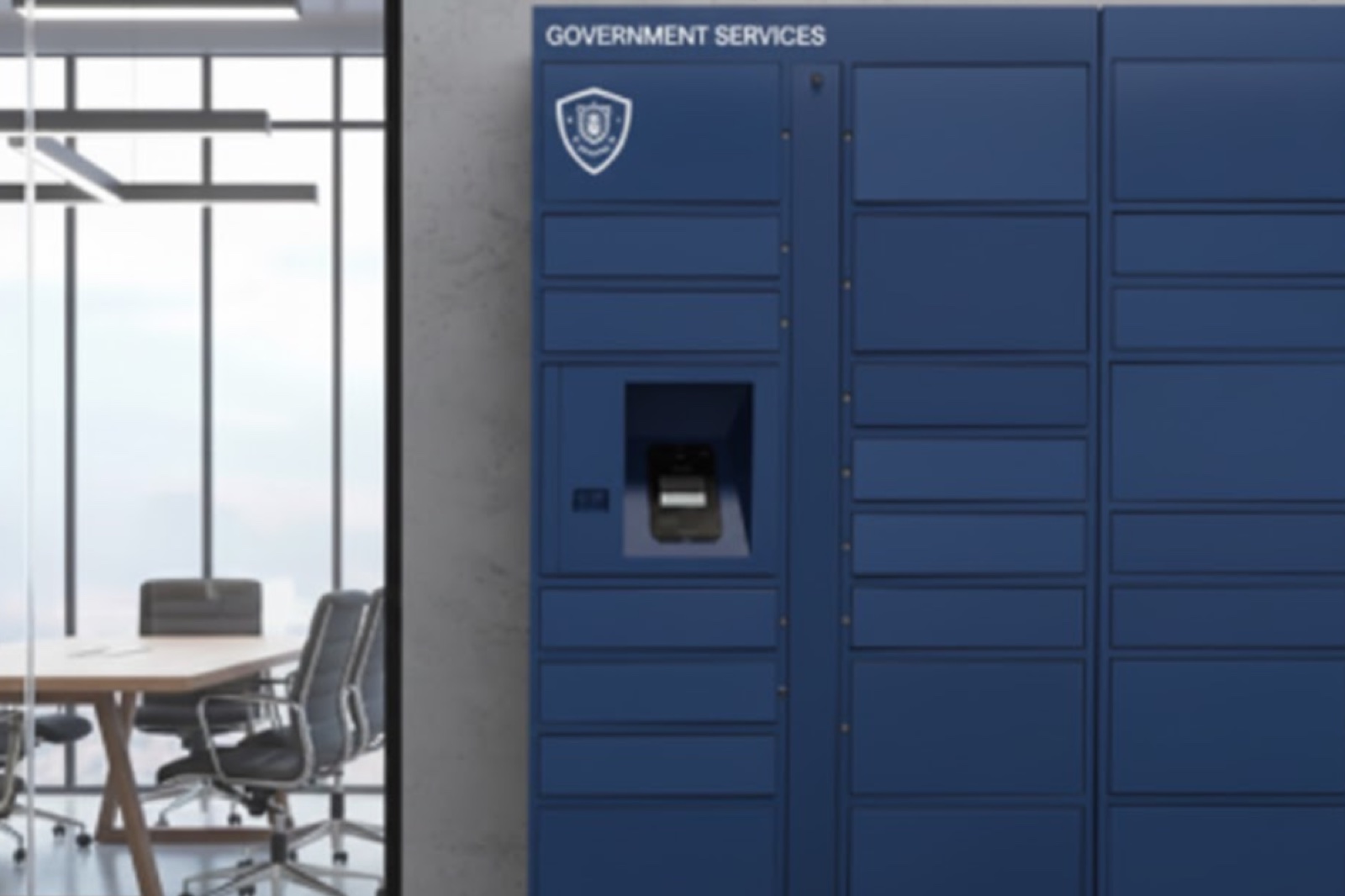 Smiota smart locker in a government facility