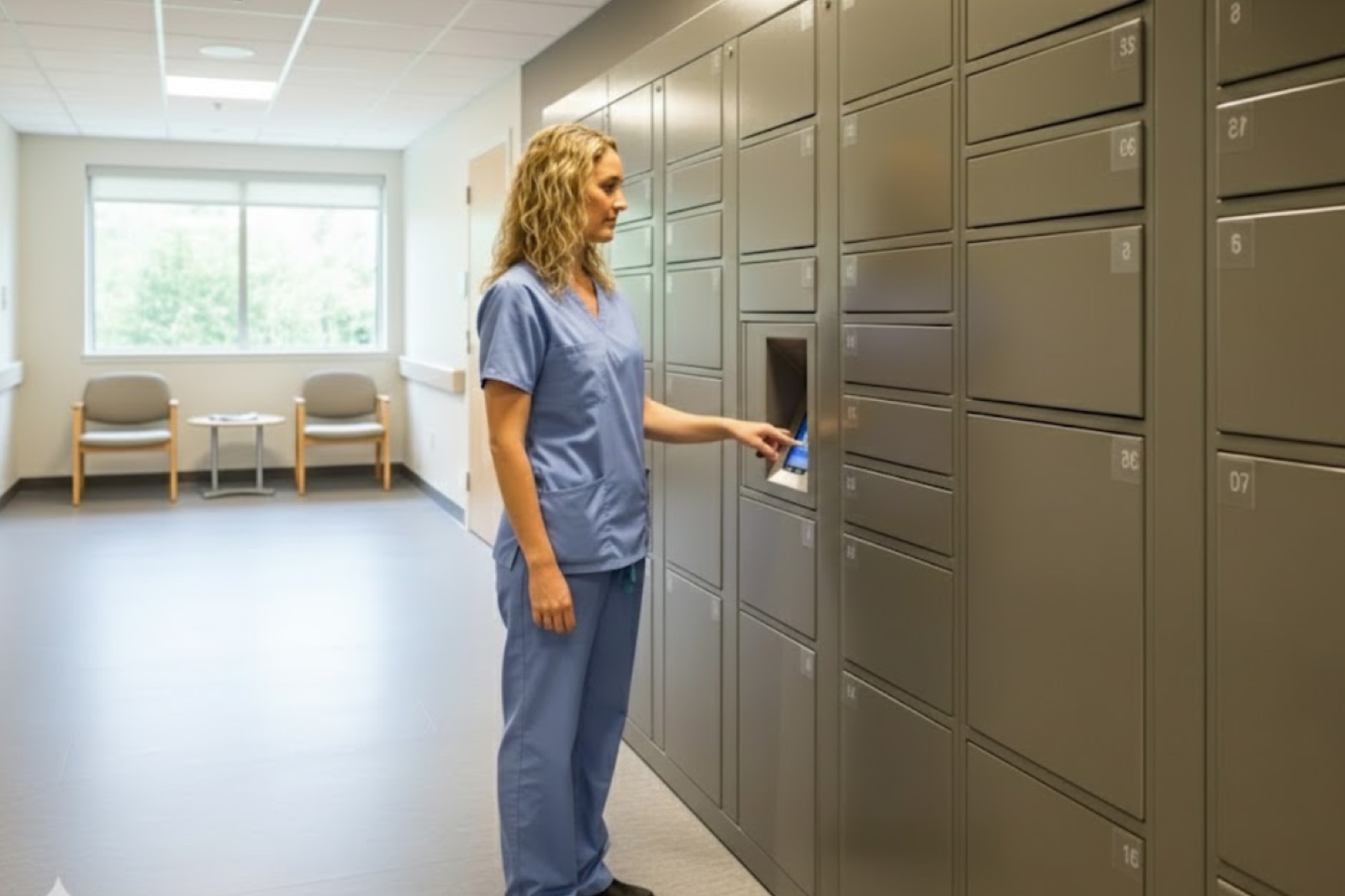 Smiota smart locker in a healthcare facility