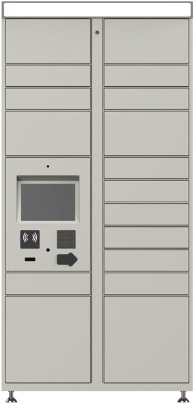 Smiota SMT-17D 17-Door Console smart locker for library holds pickup