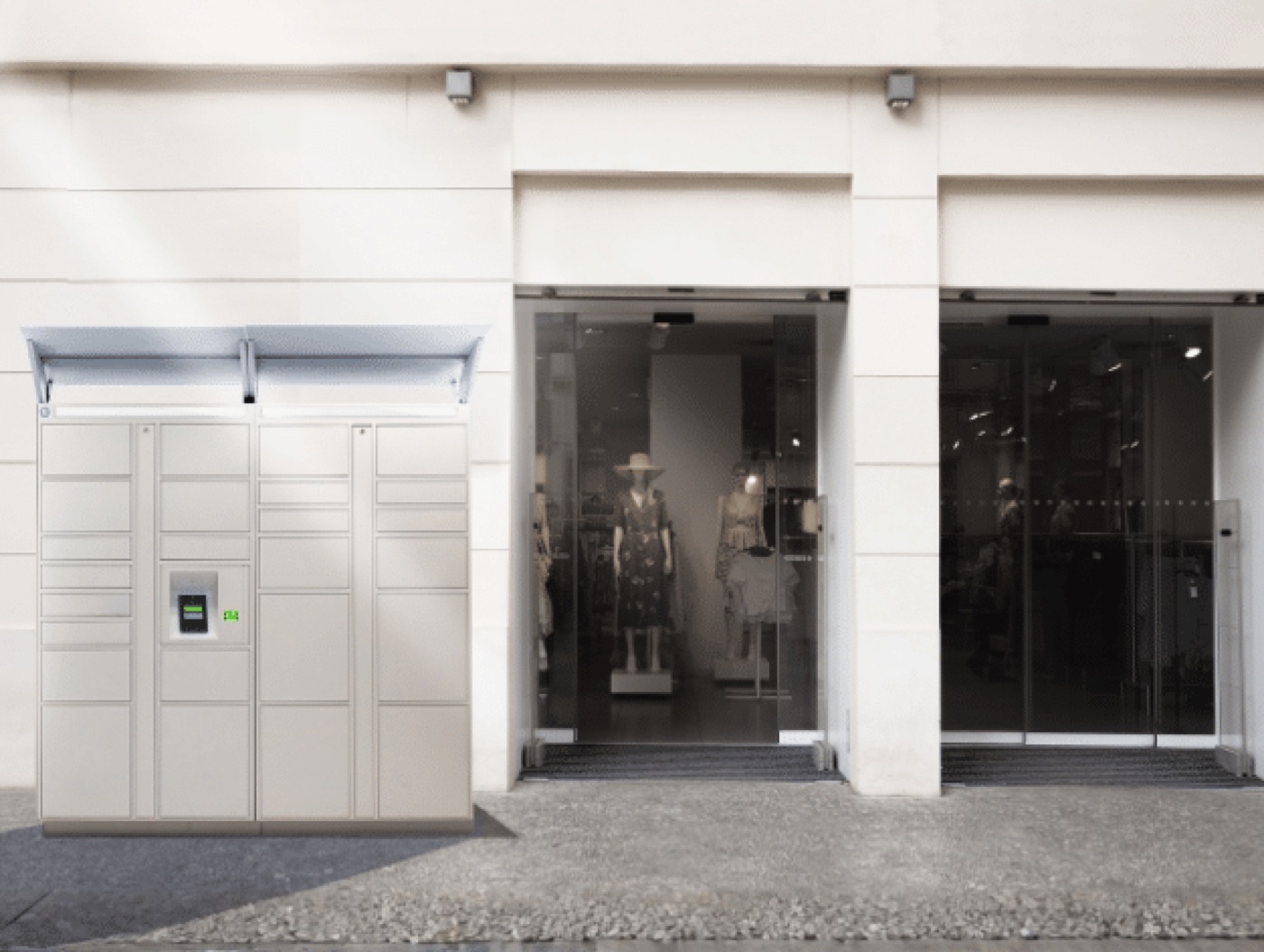 Smiota click-and-collect smart lockers in a retail store